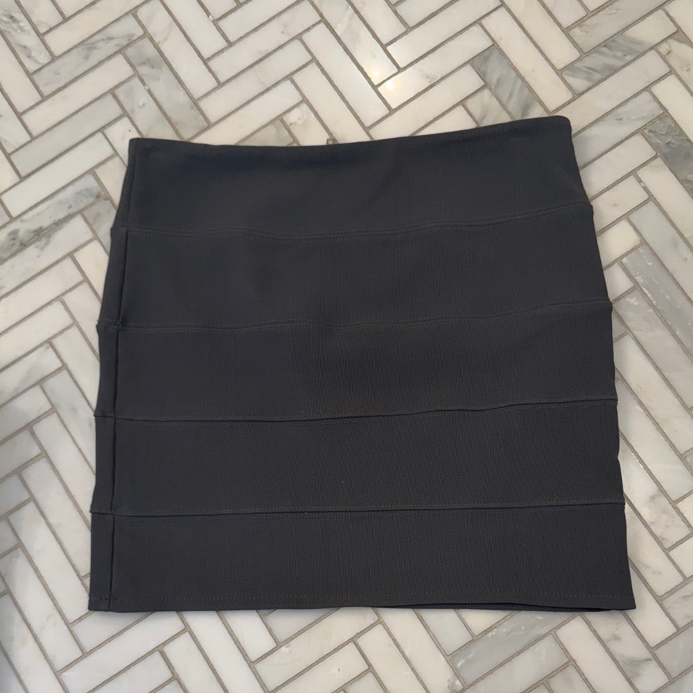 Ambiance Dark Gray Bandage Mini Skirt